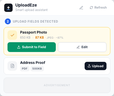 UploadEze extension popup